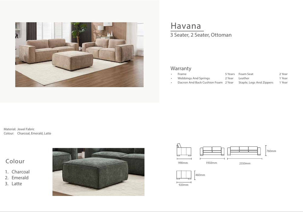 Havana Fabric Sofa Lounge